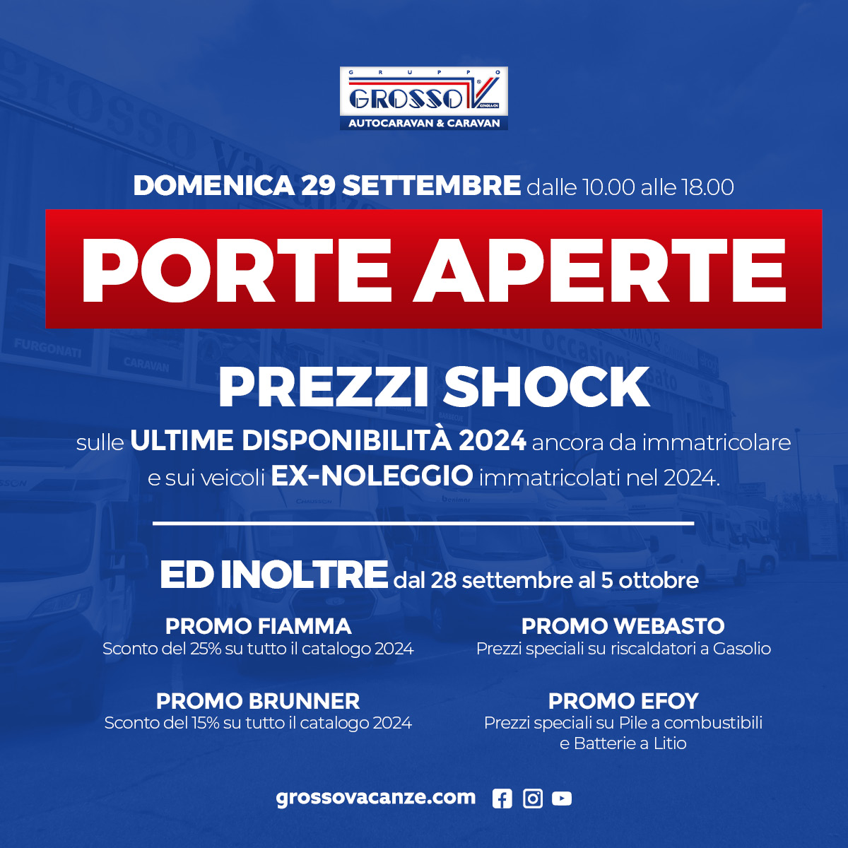 Porte Aperte alla Grosso Vacanze! Apertura straordinaria domenica 29 settembre