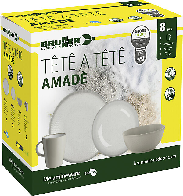 SET PIATTI TÊTE-Â-TÊTE AMADÈ 8 PZ BRUNNER