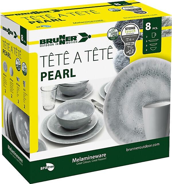 SET PIATTI TÊTE-Â-TÊTE PEARL 8 PZ BRUNNER