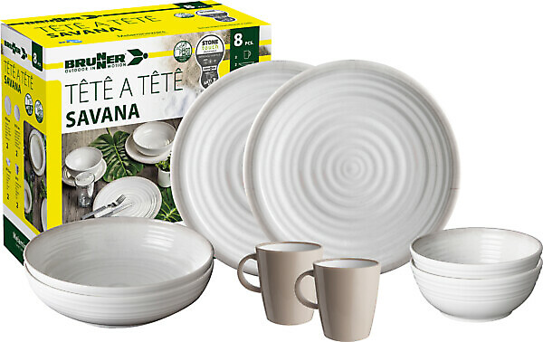 SET PIATTI TÊTE-Â-TÊTE SAVANA 8 PZ BRUNNER