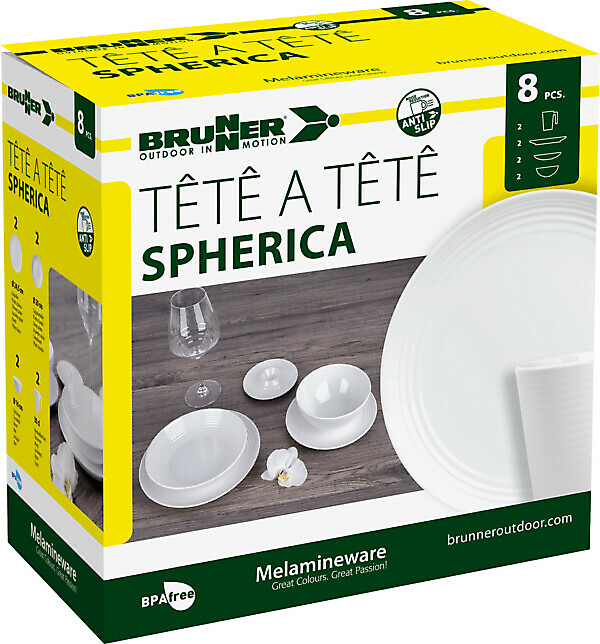 SET PIATTI TÊTE-Â-TÊTE SPHERICA 8 PZ BRUNNER