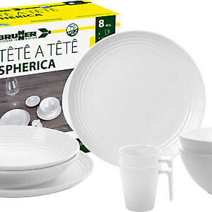 SET PIATTI TÊTE-Â-TÊTE SPHERICA 8 PZ BRUNNER