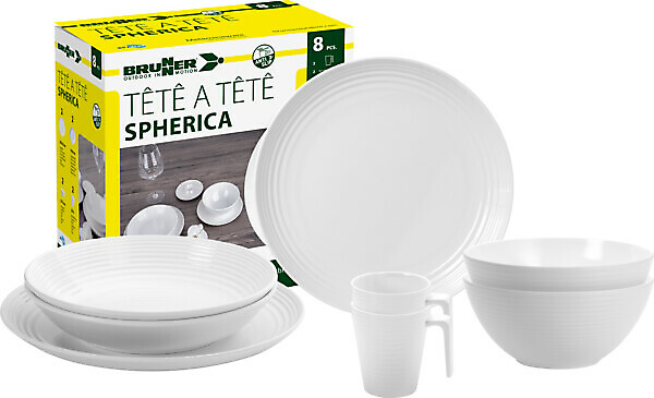 SET PIATTI TÊTE-Â-TÊTE SPHERICA 8 PZ BRUNNER