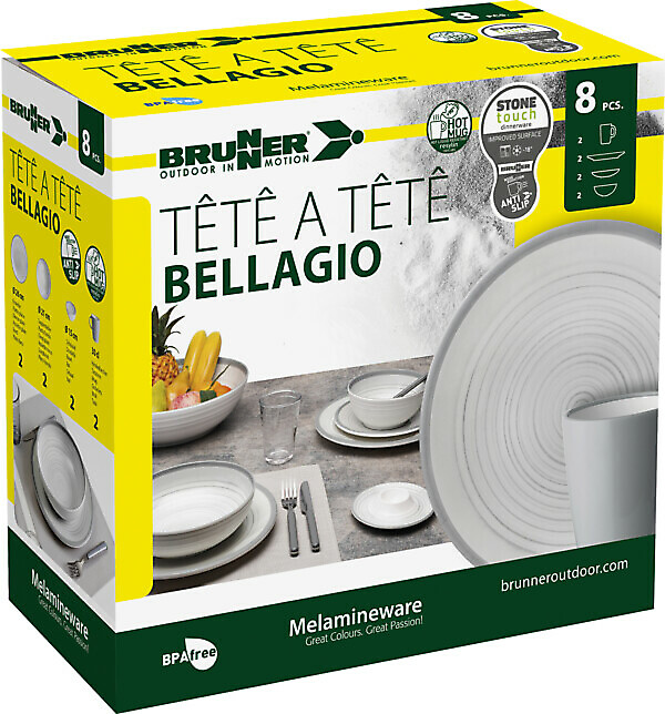 SET PIATTI T?TE ? T?TE BELLAGIO 8 PZ BRUNNER