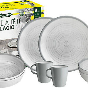 SET PIATTI T?TE ? T?TE BELLAGIO 8 PZ BRUNNER