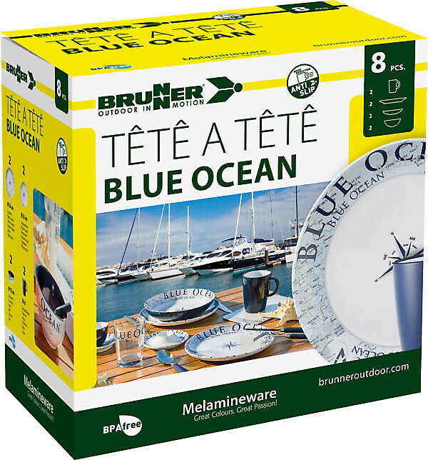 TÊTE-Â-TÊTE SET BLUE OCEAN 8 PCS BRUNNER